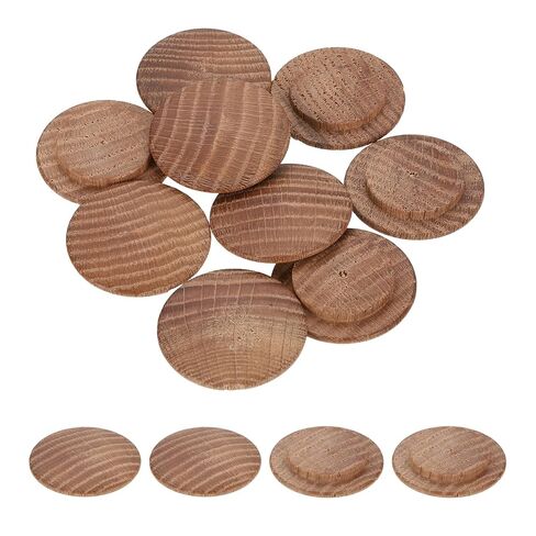uxcell 20Pcs Wood Button Plugs, 38mm /1.5" Hardwood Screw Hole Plug Mushroom Wooden Caps Buttons Oak Wood Plug for Furniture Woodworking Craft Decor (43mm x 38mm) in Saudi Arabia