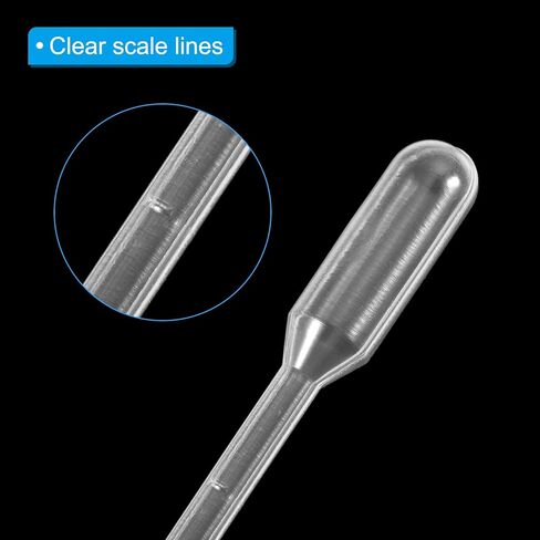 Disposable Transfer Pipettes, 100pcs 0.2ml LDPE Polyethylene Plastic Pipette for Transfer Liquid for Lab, Chemistry, Clear in Saudi Arabia