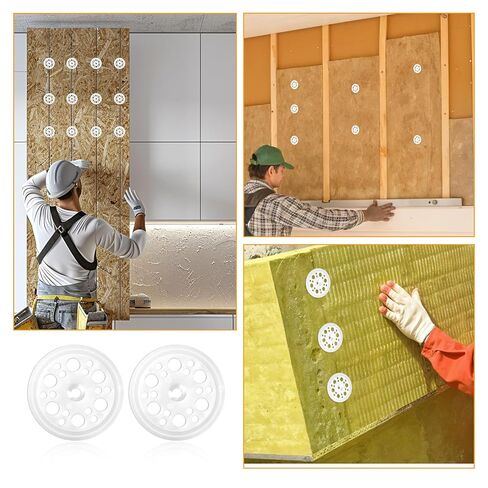 600 Pcs 46 mm/1.81 Inch Plastic Washers Polypropylene Washers Foam Board Insulation Load Spreading Polypropylene Washer for Fixing and Fastening Rigid Foam Insulation Board Panels, White in Saudi Arabia