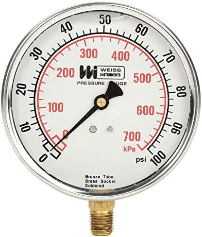 Weiss Instruments Inc. LF441-100-4L Liquid Filled 4" Dial, 1/4" Bottom, 0-100PSI in Saudi Arabia