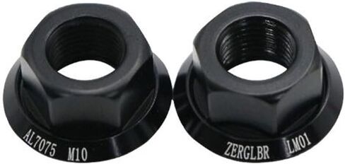HUIOP 2pcs Bicycle Wheel Hub Axle Nuts 7075 Aluminum Alloy M10*P1.0 Bolt Screw Nut for Front and Rear Bike Wheel in Saudi Arabia