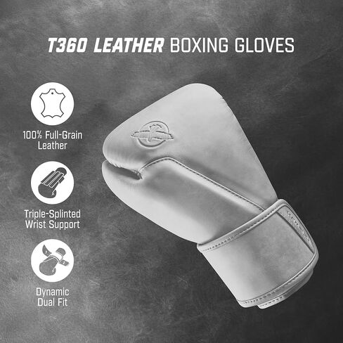 Hayabusa T360 Leather Boxing Gloves for Men and Women Wrist and Knuckle Protection, Triple Splinted Wrist Support, Cloud-Like Knuckle Padding in Saudi Arabia
