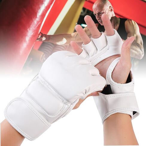 قفازات الملاكمة كيك بوكسينغ نصف اصبع قفازات الملاكمة كيس اللكم مفتوحة النخيل القتال كيك بوكسينغ قفازات الملاكمة للرجال والنساء تدريب الملاكمة in Kuwait