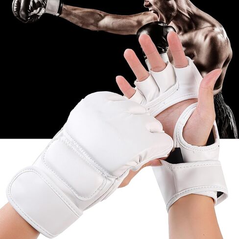 قفازات الملاكمة كيك بوكسينغ نصف اصبع قفازات الملاكمة كيس اللكم مفتوحة النخيل القتال كيك بوكسينغ قفازات الملاكمة للرجال والنساء تدريب الملاكمة in Kuwait