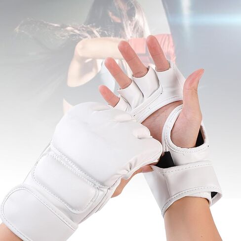 قفازات الملاكمة كيك بوكسينغ نصف اصبع قفازات الملاكمة كيس اللكم مفتوحة النخيل القتال كيك بوكسينغ قفازات الملاكمة للرجال والنساء تدريب الملاكمة in Kuwait