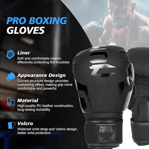 قفازات الملاكمة Inmorven، تدريب السجال، الملاكمة التايلاندية MMA كيك بوكسينغ، الرجال والنساء، كيس اللكم الثقيل، وسادات التركيز، راحة اليد جيدة التهوية - XS in Kuwait