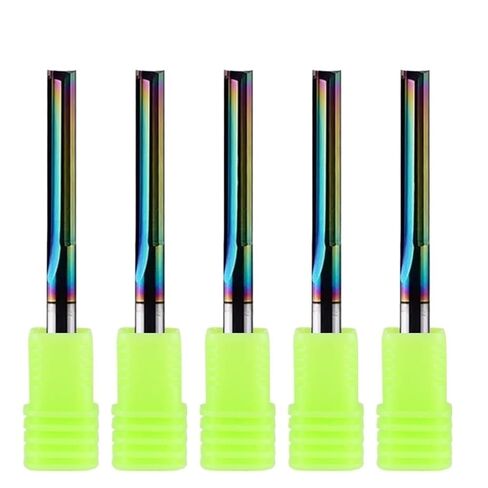 5pcs 2 Flute Straight Slot Milling Cutter 3.175mm 4mm 6mm 8mm Shank DLC Coated CNC Router Bit Straight Milling Cutter for Wood MDF Acrylic(3.175x3.175x22x45L) in Saudi Arabia