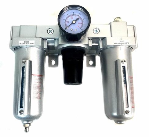 C704N Compressed Air Preparation Filter/Regulator/Lubricator Manual Drain- for Compressed Air Treatment- Air Line Particulate Filter Moisture Trap Lubricator Regulator- 1/2" NPT 250psi 140 CFM 5.1 oz in Saudi Arabia