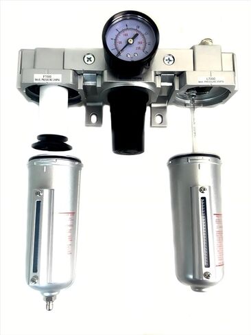 C704N Compressed Air Preparation Filter/Regulator/Lubricator Manual Drain- for Compressed Air Treatment- Air Line Particulate Filter Moisture Trap Lubricator Regulator- 1/2" NPT 250psi 140 CFM 5.1 oz in Saudi Arabia