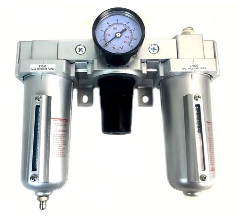 C704N Compressed Air Preparation Filter/Regulator/Lubricator Manual Drain- for Compressed Air Treatment- Air Line Particulate Filter Moisture Trap Lubricator Regulator- 1/2" NPT 250psi 140 CFM 5.1 oz in Saudi Arabia