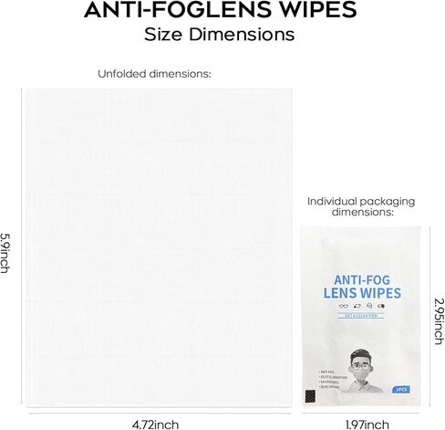 Anti-Fog Lens Cleaning Wipes for Eyeglasses, 100 Count Individually Wrapped, Large 12 x 15 cm Eyeglass Cleaner Wipes, Streak-Free & Fast Dry, Safe for Glasses, Sunglasses, Phone, Camera Lens in Saudi Arabia