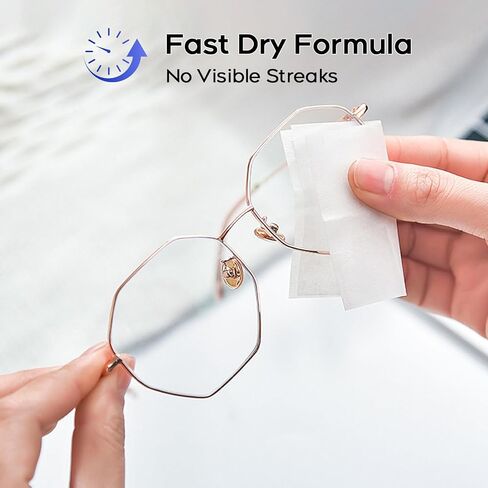 Anti-Fog Lens Cleaning Wipes for Eyeglasses, 100 Count Individually Wrapped, Large 12 x 15 cm Eyeglass Cleaner Wipes, Streak-Free & Fast Dry, Safe for Glasses, Sunglasses, Phone, Camera Lens in Saudi Arabia