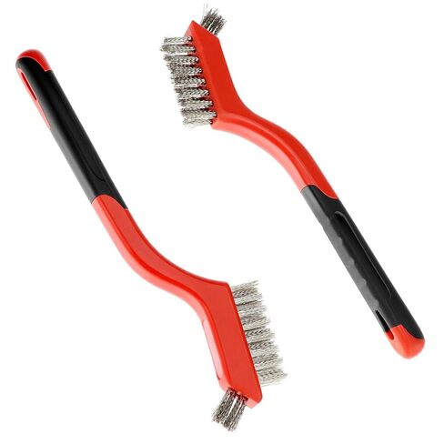 QWORK Wire Scratch Brush Set, 18 Pack Stainless Steel Wire Cleaning Brush with Soft Grip for Removal of Rust, Dirt, Paint in Saudi Arabia