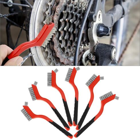 QWORK Wire Scratch Brush Set, 18 Pack Stainless Steel Wire Cleaning Brush with Soft Grip for Removal of Rust, Dirt, Paint in Saudi Arabia