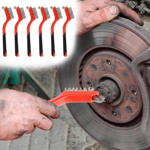 QWORK Wire Scratch Brush Set, 18 Pack Stainless Steel Wire Cleaning Brush with Soft Grip for Removal of Rust, Dirt, Paint in Saudi Arabia