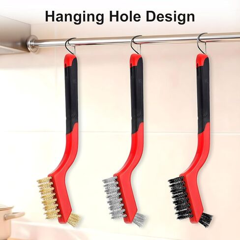 Kifmurase 30Pcs Wire Brushes for Cleaning Rust, Stainless Steel/Brass/Nylon Bristles Wire Brushes, Small Metal Brush with Curved Handle Grip, Anti-Static Polishing Brush for Delicate Surfaces in Saudi Arabia