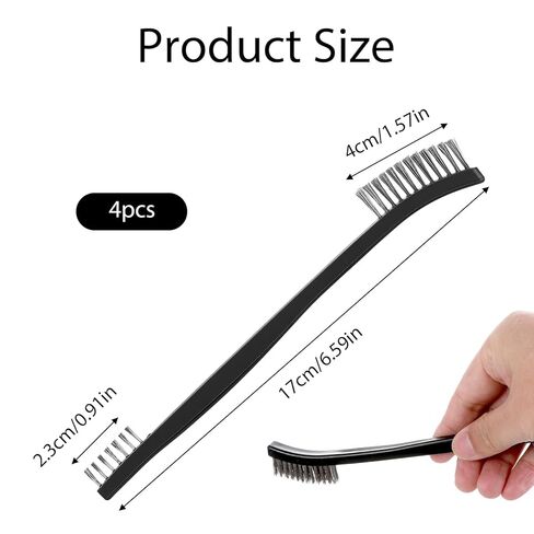 4 Pcs Small Cleaning Brushes, Small Wire Brush for Cleaning, Double-Ended Detail Cleanings Brush for Cleanings Welding Slag and Rust in Saudi Arabia