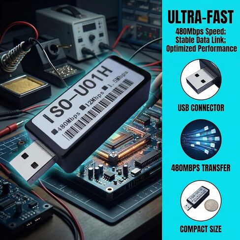 U01H USB 2.0 عازل عالي السرعة (480 ميجا بت في الثانية): اتصال ثابت لبطاقات الصوت الاحترافية وDAC، فصل كلفاني 3000 فولت في الثانية، يزيل الكهرباء الساكنة والطنانة، لا يوجد انقطاع in Kuwait