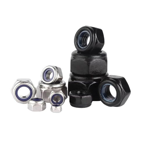 2/5/25pcs M2 .5 M3 M4 M5 M6 M8 M10 M12 M16 304 Stainless Steel Black Hex Nylon Insert Lock Nut Self-Locking Nylock Locknut(304 Stainless Steel,5pcs M12) in Saudi Arabia