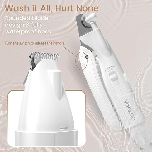 2 in 1 Dog Nail Trimmers & Clippers with LED Lights, Splash Guard - Pet Hair Trimmer for Around Paws, Ear, Eye,Face, Rump Rechargeable & IPX7 Waterproof Grooming Supplies for Cats, Dogs in Saudi Arabia
