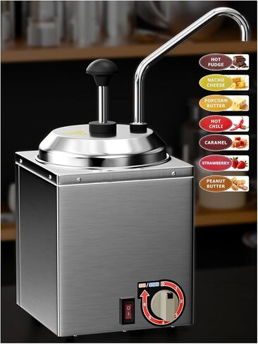 موزع جبن ناتشو مع مضخة من الفولاذ المقاوم للصدأ، سخان حلوى ساخن ممتاز 4.2 كيو تي مع تعديل درجة الحرارة بـ 6 مستويات، سخان صلصة تجاري لشراب جبن الزبدة والكراميل in Kuwait