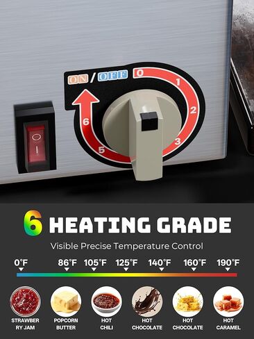 موزع جبن ناتشو مع مضخة من الفولاذ المقاوم للصدأ، سخان حلوى ساخن ممتاز 4.2 كيو تي مع تعديل درجة الحرارة بـ 6 مستويات، سخان صلصة تجاري لشراب جبن الزبدة والكراميل in Kuwait