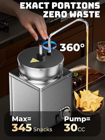 موزع جبن ناتشو مع مضخة من الفولاذ المقاوم للصدأ، سخان حلوى ساخن ممتاز 4.2 كيو تي مع تعديل درجة الحرارة بـ 6 مستويات، سخان صلصة تجاري لشراب جبن الزبدة والكراميل in Kuwait