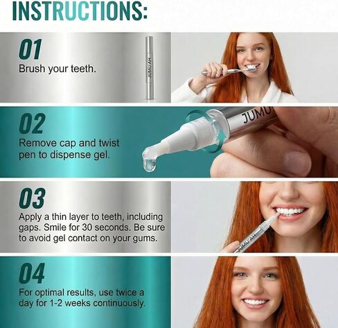 JUMU'AH Teeth Whitening Pen, Certified Non-Toxic Whitening Pen, Enamel-Safe, Whitening Without the Sensitivity, A Healthy Way to Whitening (Pack of 1-2ML) in Saudi Arabia