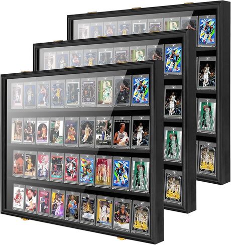 36 Baseball Card Display Case 1 Pack, Graded Sports Card Display Frame Lockable with UV Protection, Large Wall Cabinet for Football Hockey Basketball Trading Cards 1 Pack in Saudi Arabia