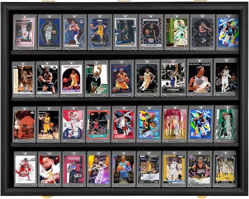 36 Baseball Card Display Case 1 Pack, Graded Sports Card Display Frame Lockable with UV Protection, Large Wall Cabinet for Football Hockey Basketball Trading Cards 1 Pack in Saudi Arabia