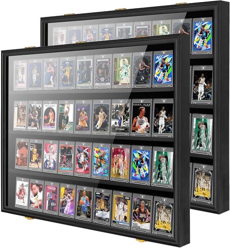 36 Baseball Card Display Case 1 Pack, Graded Sports Card Display Frame Lockable with UV Protection, Large Wall Cabinet for Football Hockey Basketball Trading Cards 1 Pack in Saudi Arabia