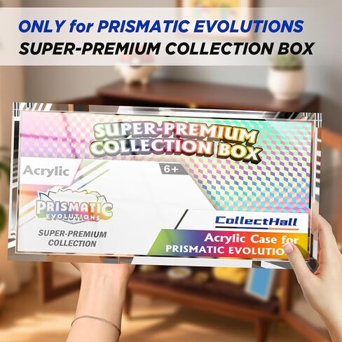 Prismatic Evolutions SPC Box Acrylic Display Case with Magnetic Lid, 8 + 8mm Thick Acrylic with 5x3mm Magnets - Compatible with Prismatic Evolutions Super-Premium Collection Box (Seals Protection) in Saudi Arabia
