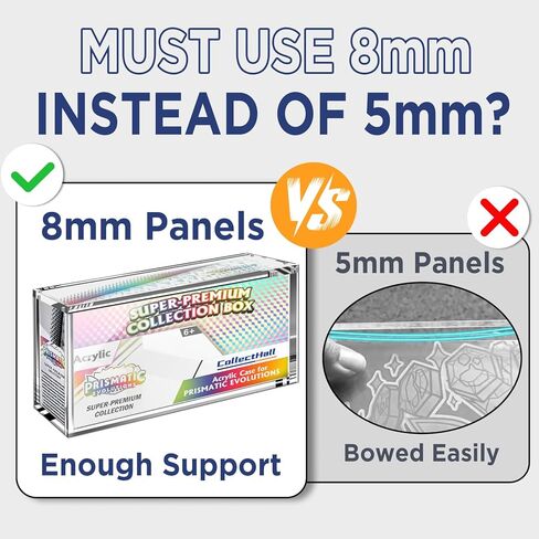 Prismatic Evolutions SPC Box Acrylic Display Case with Magnetic Lid, 8 + 8mm Thick Acrylic with 5x3mm Magnets - Compatible with Prismatic Evolutions Super-Premium Collection Box (Seals Protection) in Saudi Arabia