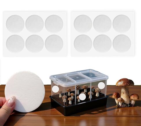 12PCS 2.5'' Monotub Filters，2MM Thick Adhesive Monotub Disc Filters Synthetic Filter Pads for Mushroom Cultivation Air Exchange Circular Monotubs Recycled Filter Discs for Mushroom Growing Tubs 2.5 in Saudi Arabia