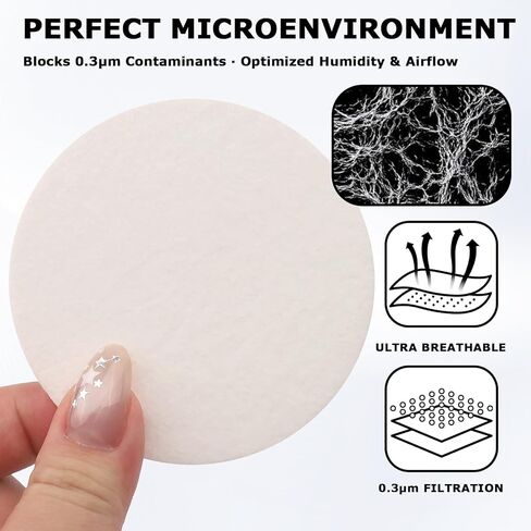 12PCS 2.5'' Monotub Filters，2MM Thick Adhesive Monotub Disc Filters Synthetic Filter Pads for Mushroom Cultivation Air Exchange Circular Monotubs Recycled Filter Discs for Mushroom Growing Tubs 2.5 in Saudi Arabia