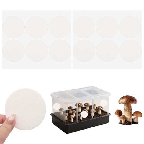 12PCS 2.5'' Monotub Filters，2MM Thick Adhesive Monotub Disc Filters Synthetic Filter Pads for Mushroom Cultivation Air Exchange Circular Monotubs Recycled Filter Discs for Mushroom Growing Tubs 2.5 in Saudi Arabia