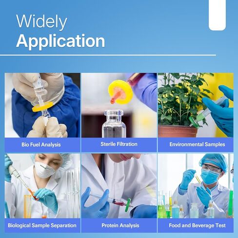 Syringe Filters PVDF Membrane - 25 mm Membrane Diameter,0.22 um Pore Size,Pack of 100 in Kuwait