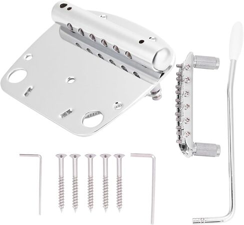 RiToEasysports Tremolo Vibrato Tailpiece Bridge Set نظام اهتزاز لترقية الجيتار مع سرج قابل للتعديل لمحبي الموسيقى مطلي بالنحاس والزنك وسبائك الصلب in Saudi Arabia