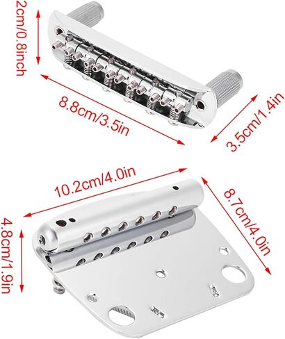 RiToEasysports Tremolo Vibrato Tailpiece Bridge Set نظام اهتزاز لترقية الجيتار مع سرج قابل للتعديل لمحبي الموسيقى مطلي بالنحاس والزنك وسبائك الصلب in Saudi Arabia