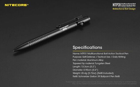 Nitecore NTP31 Aluminum Multifunctional Bolt Action Design Tactical Pen in Saudi Arabia