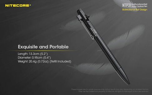 Nitecore NTP31 Aluminum Multifunctional Bolt Action Design Tactical Pen in Saudi Arabia