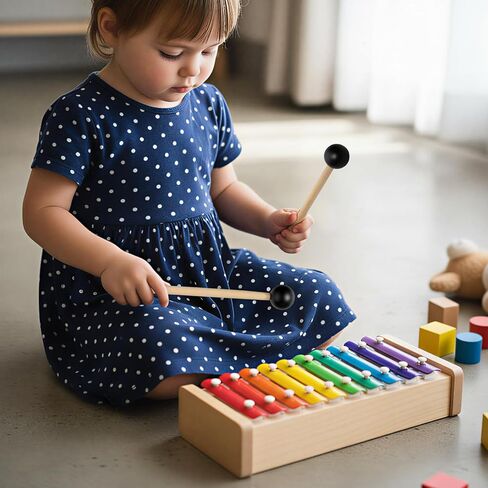 4 Pcs Rubber Mallets Percussion, 7.2 Inch Mallets with 1 Inch Rubber Heads, Perfect Warm Mellow Sound, Professional Hard Rubber Mallets for Xylophone, Glockenspiel, Vibraphone and Orchestra Bells in Kuwait