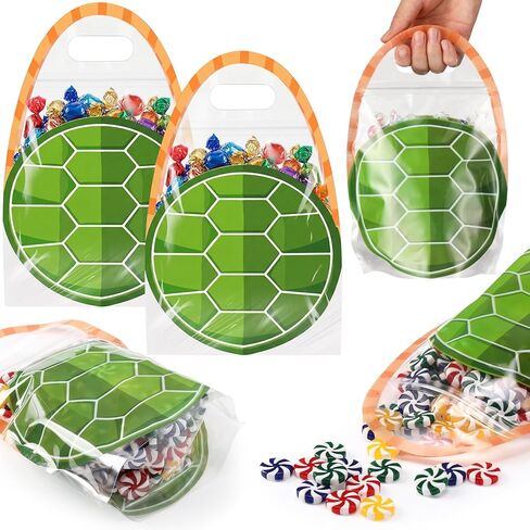 Spakon 50 PCS Plastic Halloween Goodie حقائب مع مقابض 10.1 × 7.3 بوصة من أكياس ختم اليقطين الصافية للوجبات الخفيفة الحلوى أو علاج حقائب الهدايا لسقوط عيد ميلاد عيد ميلاد الخريف. in Kuwait