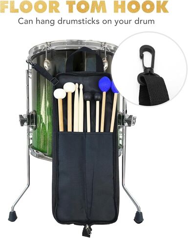 مجموعة مطارق الطبل، 4 أزواج (طبلة اللباد + المطاط + الماريمبا + 5A) مع حقيبة تخزين، ملحقات أدوات الإيقاع للطبل الفولاذي، طبلة الجهير، الغلوكنسبيل، مطرقة إكسيليفون in Kuwait