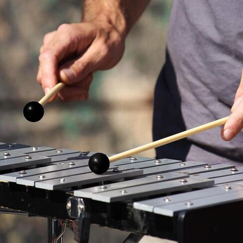 مجموعة مطارق الطبل، 4 أزواج (طبلة اللباد + المطاط + الماريمبا + 5A) مع حقيبة تخزين، ملحقات أدوات الإيقاع للطبل الفولاذي، طبلة الجهير، الغلوكنسبيل، مطرقة إكسيليفون in Kuwait