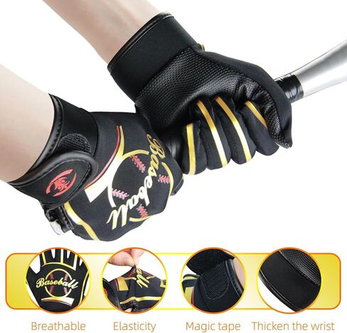 Classic Youth Baseball Batting Gloves - Extra Grip, Enhanced Optimal, Shock Absorption, Breathable and Stretchy Softball Glove, Ideal Gift for Kids, Boys, Girls in Saudi Arabia