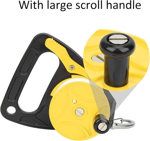 Pssopp Mini Diving Reel with Stopper, Reels White Nylon Line Easy Pull Back for Underwater Diving Caves Wrecks Mini Reel with Stopper, Heavy Duty Ratchet Dive Nan in Saudi Arabia