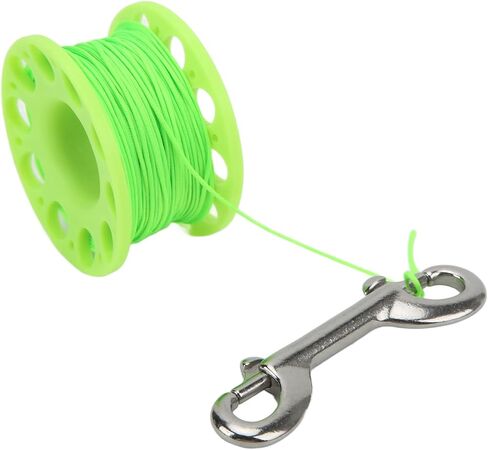 Diving Reel, Portable Belt Design, High Density Plastics, Stainless Steel Double Hook - High Strength Nylon Rope, User Friendly, Ideal for Scuba Diving Accessories Gear (Green) in Saudi Arabia