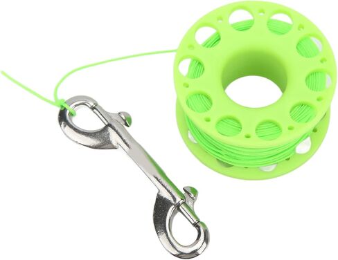 Diving Reel, Portable Belt Design, High Density Plastics, Stainless Steel Double Hook - High Strength Nylon Rope, User Friendly, Ideal for Scuba Diving Accessories Gear (Green) in Saudi Arabia