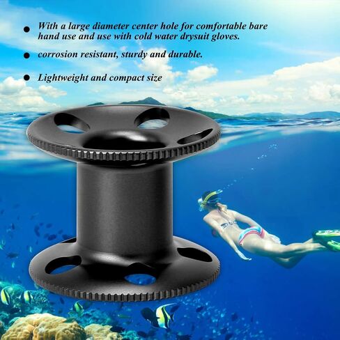 Aluminum Alloy Diving Finger Spool Reel, Lightweight, Compact, 3 Color Options - Corrosion Resistant, Ergonomic Design, Scuba Gear and Diving Accessories (Black) in Saudi Arabia
